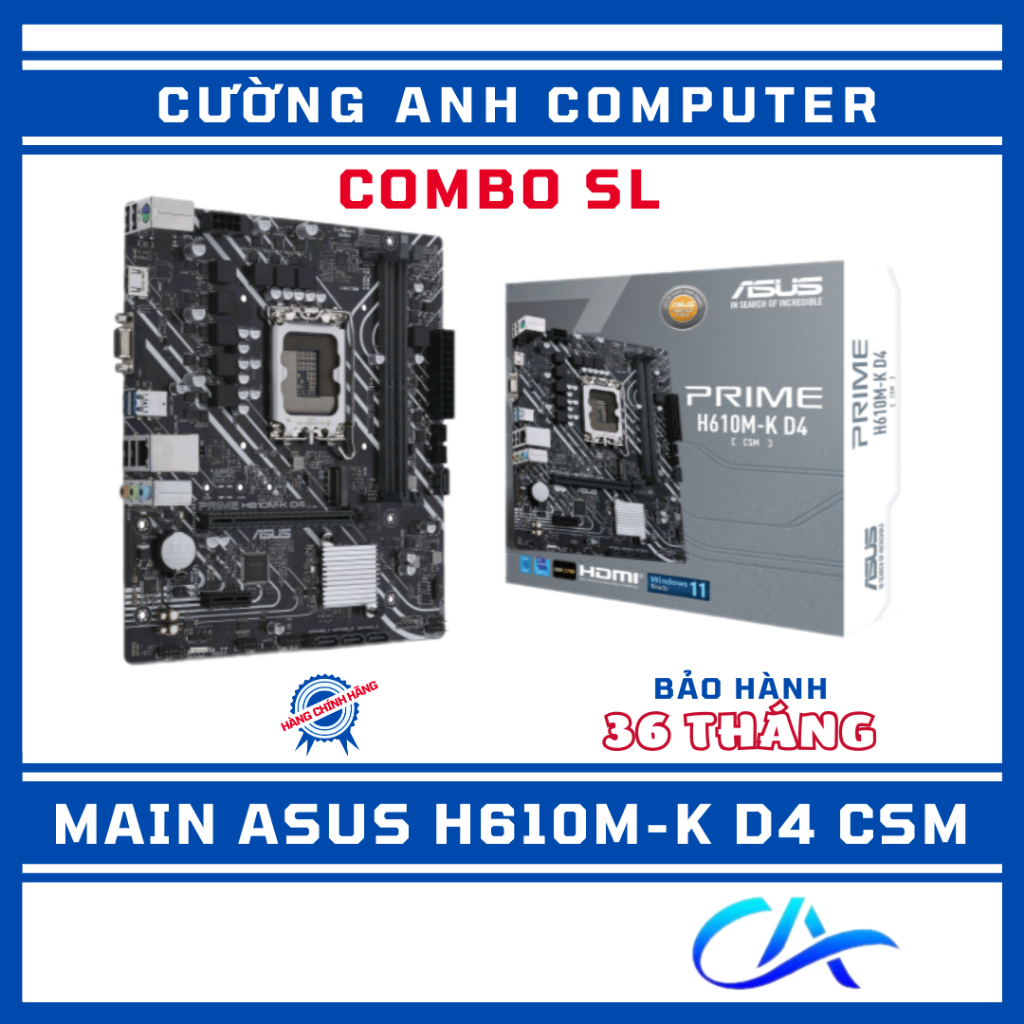 [ HOT ] Gói 3c Main ASUS H610M-K D4 CSM. Hàng chính hãng