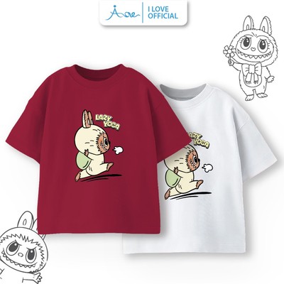 AORE Áo thun cộc tay LABUBU, áo phông chất cotton mềm mịn thoáng mát cho bé trai từ 9-36kg