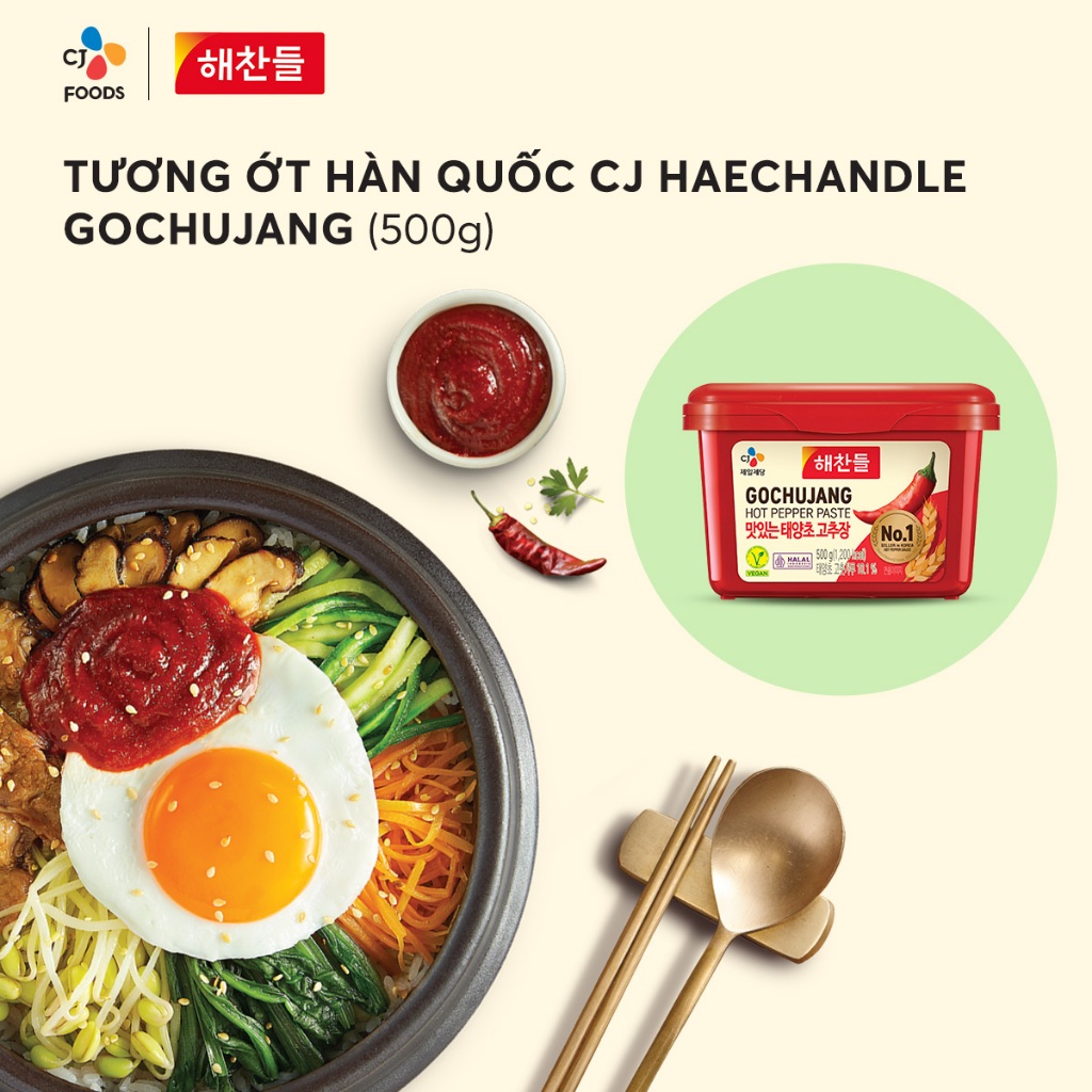 Tương ớt Gochujang Hàn Quốc Haechandle 500g (làm bánh gạo, cơm trộn Hàn Quốc)