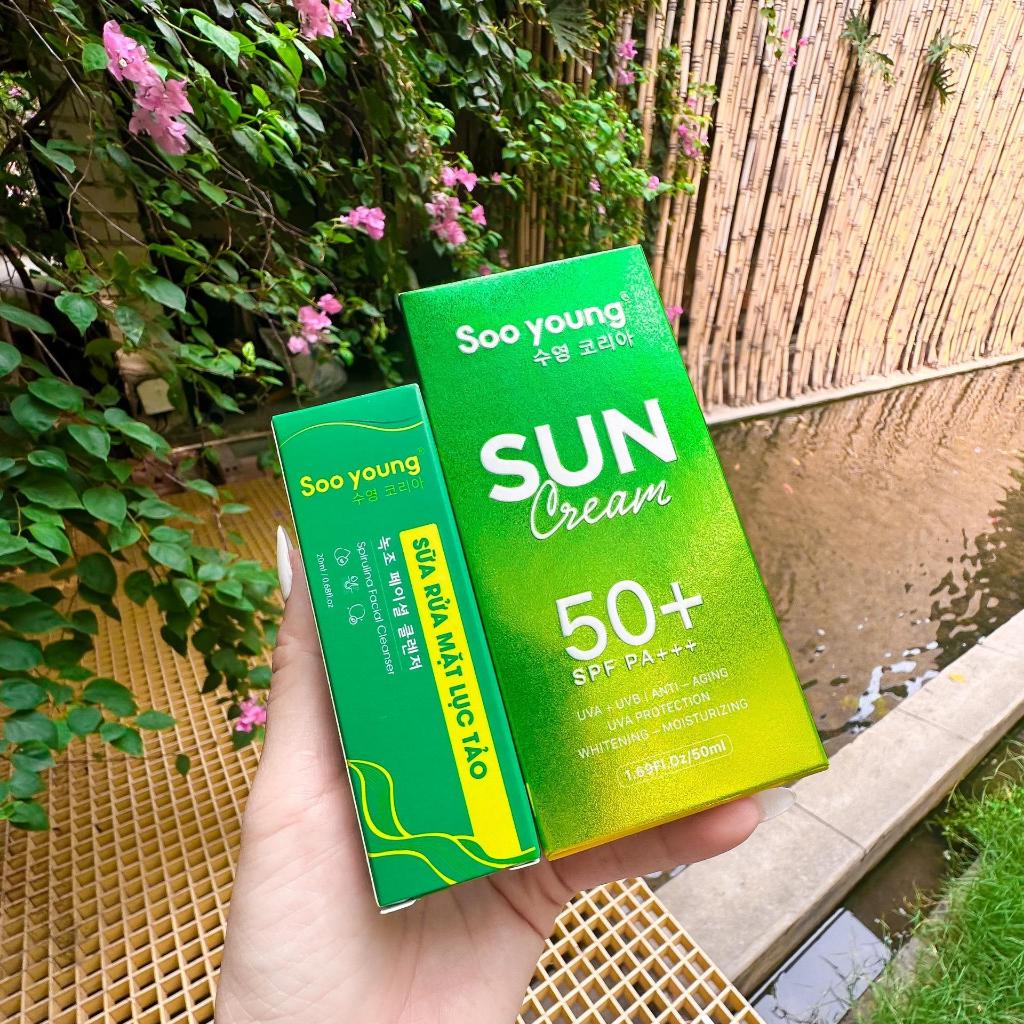 Kem Chống Nắng Lục Tảo Soo Young Chính Hãng - Chống Nắng Kiềm Dầu 50+ SPF