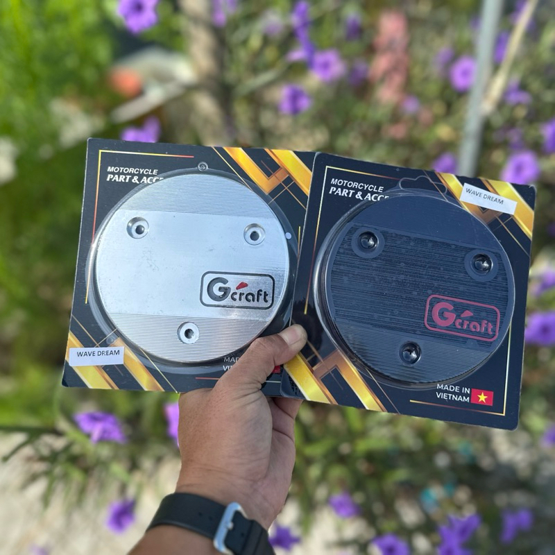 Nắp Nồi Nhôm Cnc Gcraft Xe Wave Dream Future các đời Đỏ Và Trắng