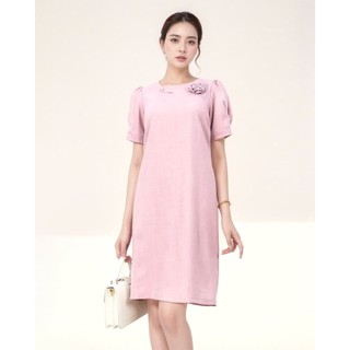 AMYRA - Đầm Suông Công Sở Dự Tiệc Sang Trọng Cho Mẹ Bigsize, Thiết Kế Đính Hoa Vai Cao Cấp Trung Niên u30,u40 DA020