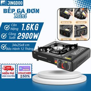 Bếp Gas Mini Du Lịch  Chống Cháy Nổ, Chống Gió Công Suất 2900W, Chất Liệu Thép Không Gỉ Cao Cấp Bảo Hành 12TH