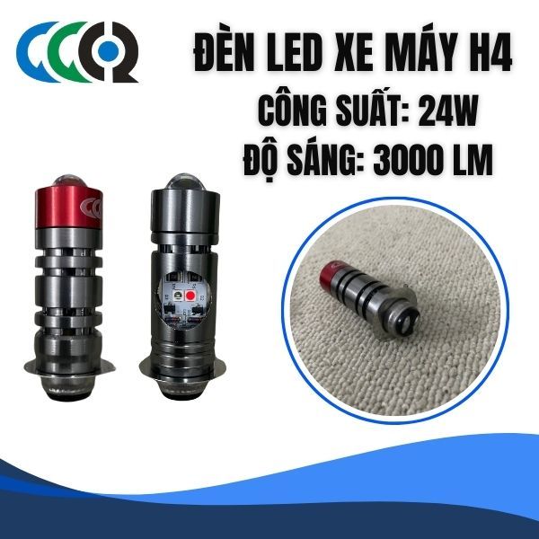 Đèn Led Bi Cầu Xe Máy, Led Pha Xe Máy, Chân M5 Cos Vàng Pha Trắng Cho Wave Dream