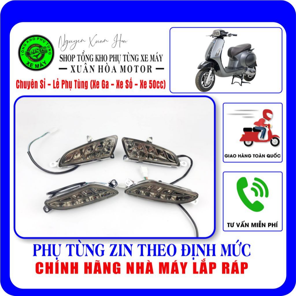 Bộ xi nhan Vespa 50cc/ Vespa NioPlus/ Vespa Nioshima/ Vespa DKBike/ Vespa Victoria (Full LED, Hàng c