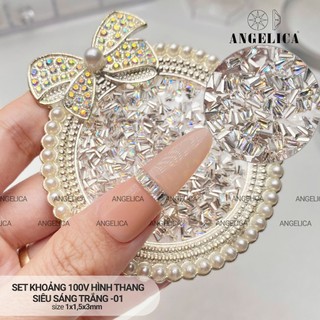  Đá Khối Nail Hình Thang Giả Úc Siêu Mini   100 viên 1 set   ANGELICA - Trang Trí Móng 