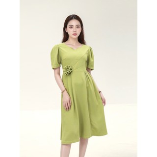 Đầm tặng mẹ thiết kế dáng xòe sang trọng dự tiệc AMYRA  - Váy trung niên cho mẹ chữ A dự tiệc sang trọng U40-50 DA084