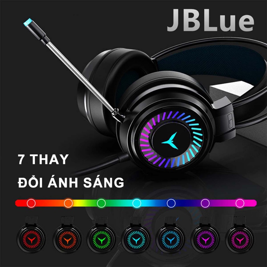 Tai Nghe Chụp Tai Gaming JBLue có mic đàm thoại Led RGB cho máy tính điện thoại Laptop Ipad | BigBuy360 - bigbuy360.vn