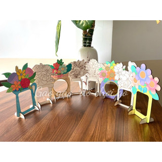 Khung ảnh gỗ để bàn hình bình hoa tự tô màu xinh xắn làm quà tặng 20/10,20/11, 8/3 và các dịp rất ý nghĩa