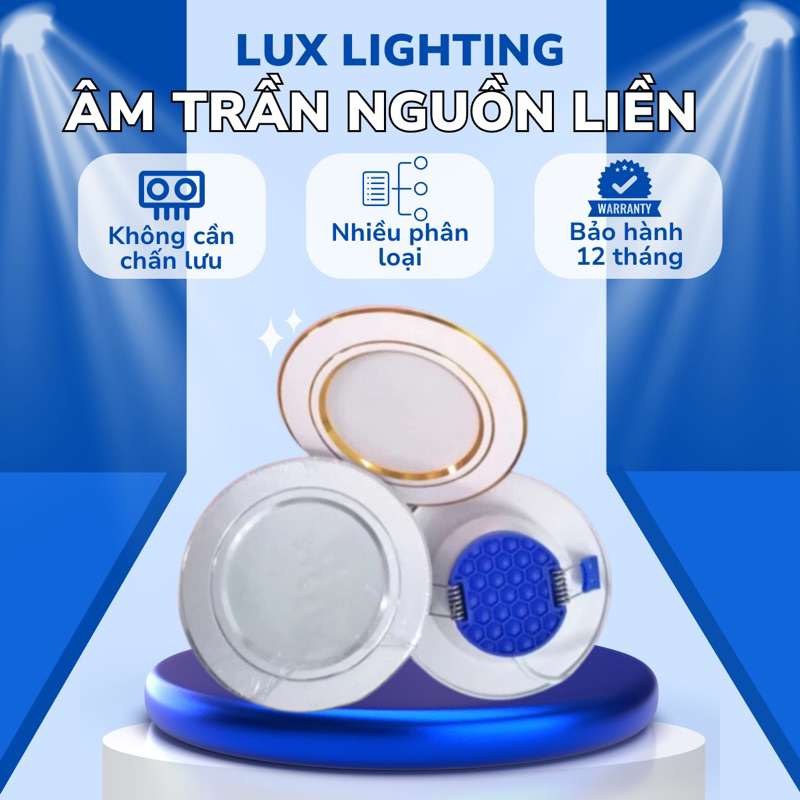 Đèn LED âm trần downlight 7w/9w 3 chế độ (NGUỒN LIỀN)