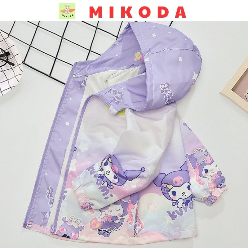 Áo khoác gió trẻ em MIKODA áo gió cho bé 2 lớp siêu nhẹ size đại họa tiết dễ thương AKB02