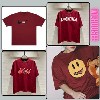 Áo phông màu đỏ mận chất liệu cotton cao cấp áo thun unisex nam nữ mặc dễ chịu thoáng mát