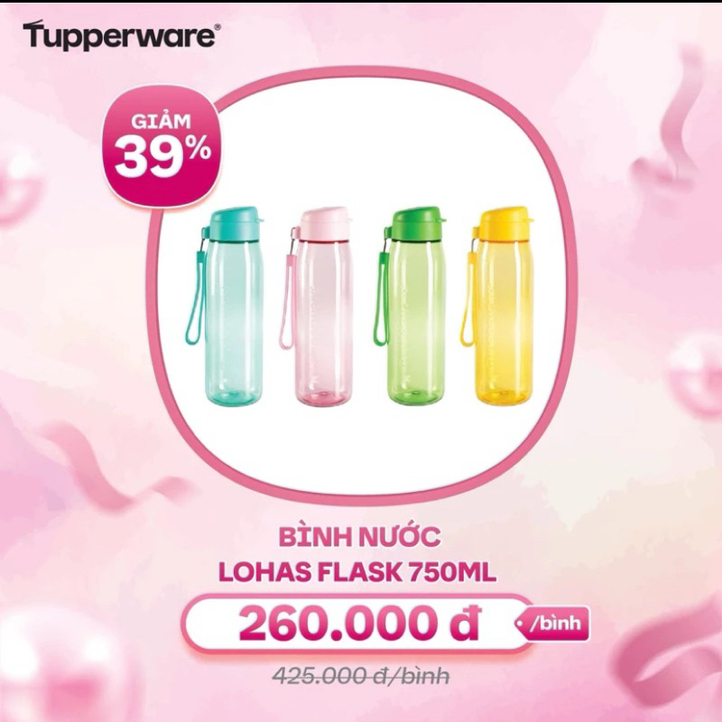 Bình nước Lohas Tupperware 750ml