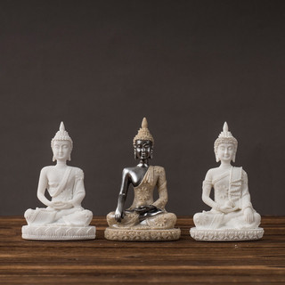 Tượng phật Thái màu trắng trang trí