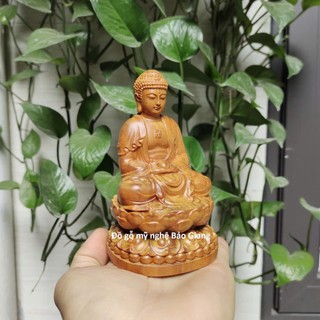 Tượng phật a di đà để ô tô gỗ bách thơm