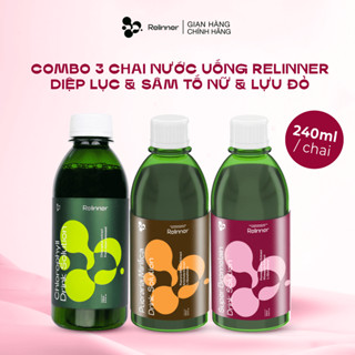 Combo 3 Detox giảm cân, Nước diệp lục, Sâm tố nữ, Lựu đỏ Relinner hỗ trợ giảm cân cấp tốc, trắng da, đẹp dáng
