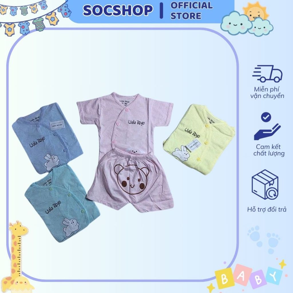 Bộ cộc tay Uala Rogo chất cotton mềm,không xù