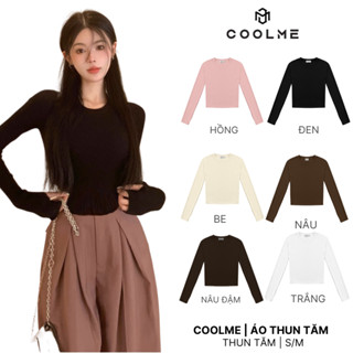 Áo thun nữ tay dài cổ tròn form ôm body, áo nữ dài tay croptop dáng ôm trơn tay xỏ ngón chất thun tăm mát - GXN