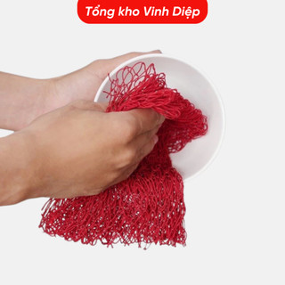 Lưới rửa chén bát, giẻ rửa bát màu đỏ, cọ bát