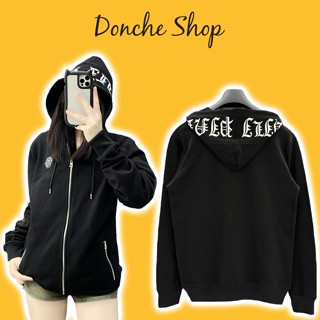 Áo Khoác Hoddie Zip Philipp Plein Ngực Thêu Tag Mũ In Chữ - Áo Khoác Nam Nữ Phi Líp Chất Nỉ 880417