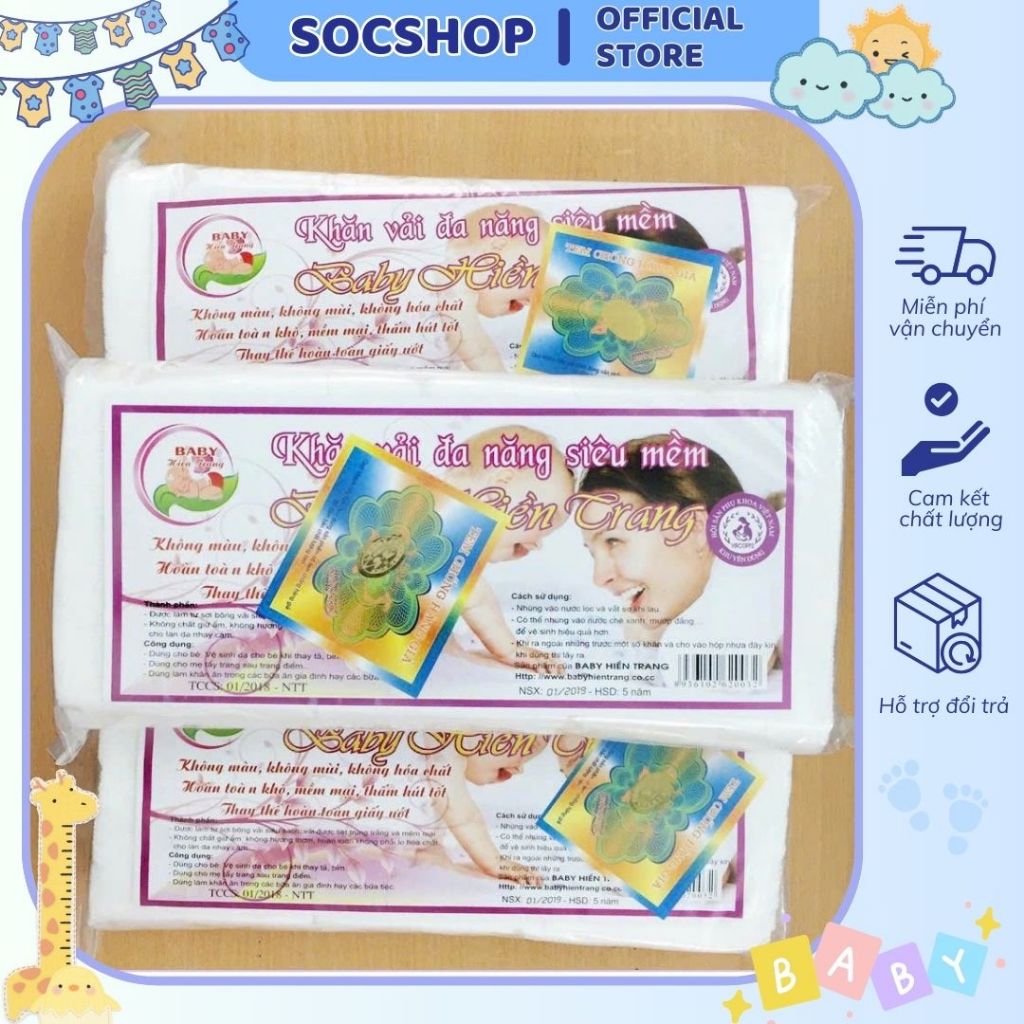 Combo 10 gói khăn khô đa năng siêu mềm Hiền Trang 200g/1g