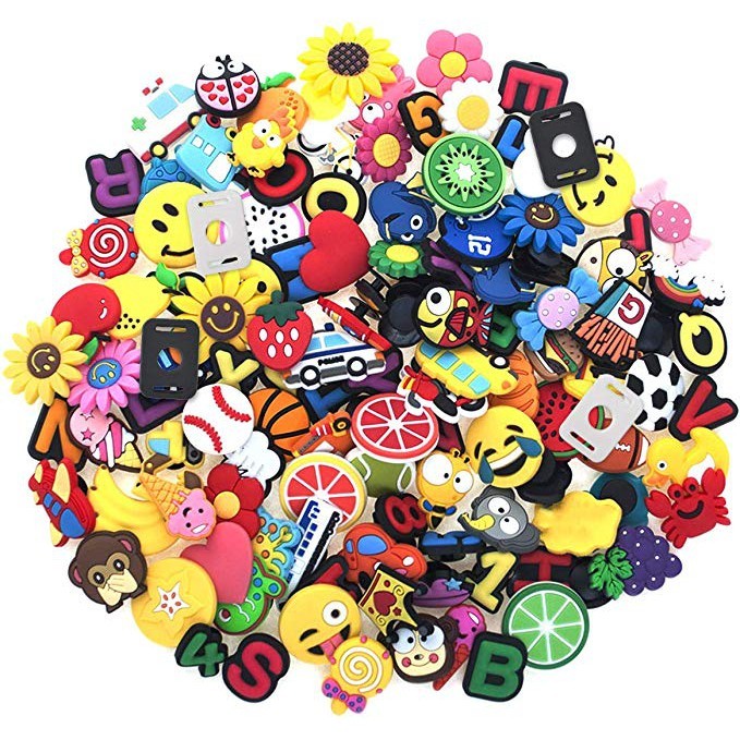 DC142024 - Sỉ 10 chiếc sticker charm trang trí dép crocs jibbitz