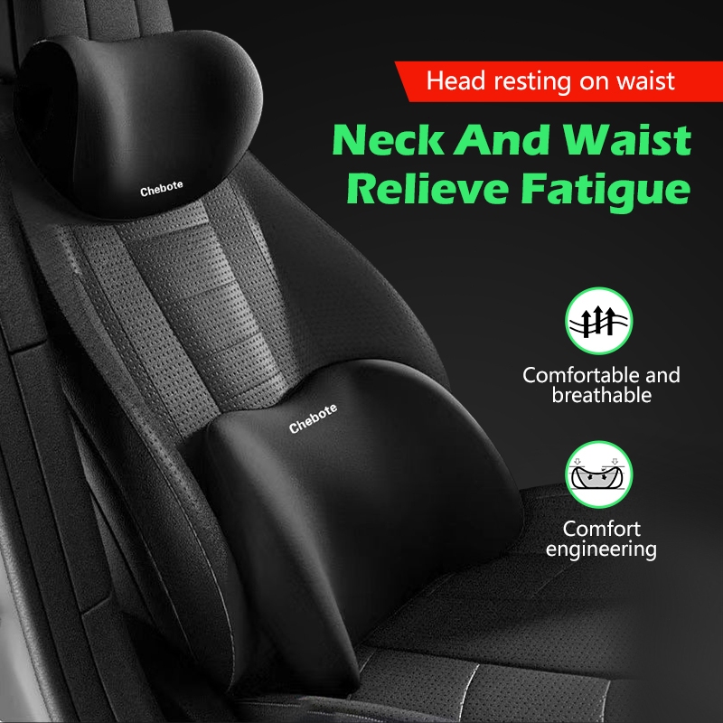 Bộ Gối Tựa Đầu và Tựa Lưng Ô Tô ,Cao Su Non Thiết Kế Công Thái Học Siêu Đàn Hồi Chống Đau Mỏi,Phụ Kiện Nội Thất OTO