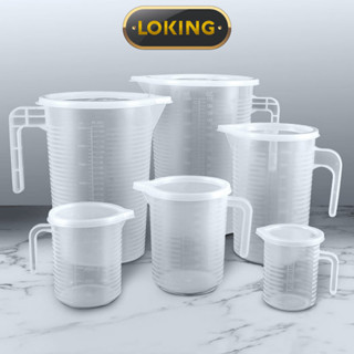 Ca đong 1L - 5L, cốc dong định lượng có nắp, không nắp đậy pha chế bằng nhựa chia vạch - LOKING