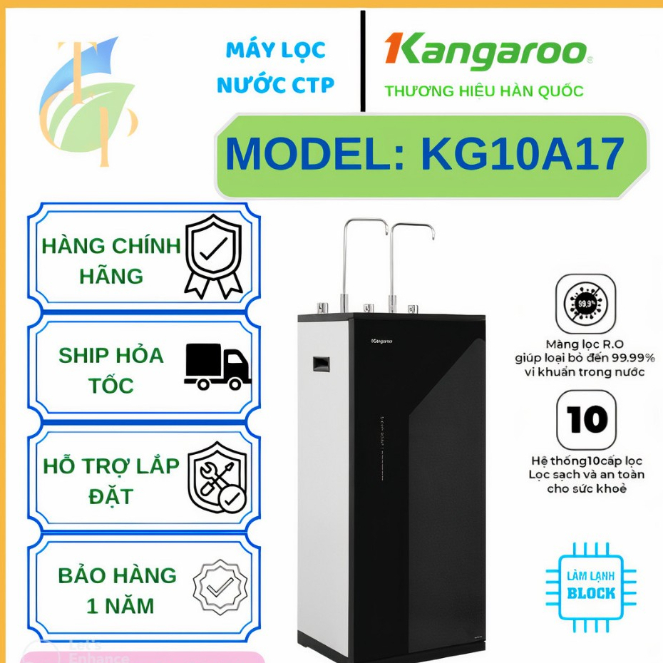 MÁY LỌC NƯỚC NÓNG LẠNH KANGAROO KG10A17 - HYDROGEN 10 LÕI LỌC _ HỖ TRỢ LẮP ĐẶT TẠI TP.HCM