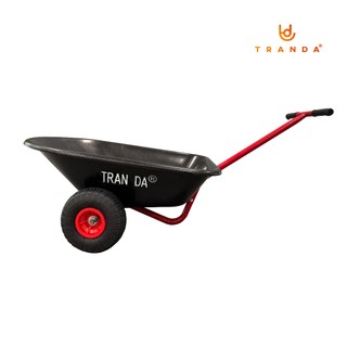 Xe kéo 2 bánh Trần Đà thùng nhựa KE, hiệu TranDa, sườn ống phi 34 dày 1.5mm sơn tĩnh điện