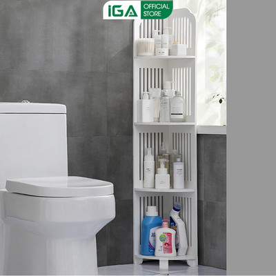 Kệ góc nhà tắm 4 tầng chống nước chất liệu PVC cao cấp thương hiệu IGA - IG122