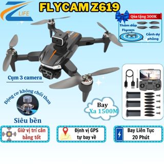 Flycam Zlife Z619 Pro Max GPS Tự Bay Về, Plycam mini Camera Sắc Nét Full HD, Động Cơ Không Chổi Than