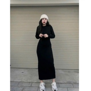 Đầm cổ sơ mi dáng xoè rút dây sau lưng nt