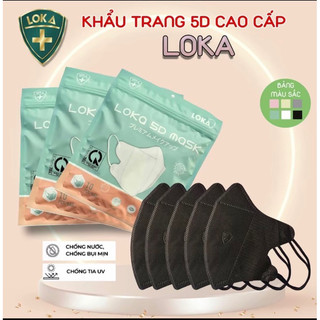  THÙNG 100 CHIẾC KHẨU TRANG 5D LOKA ĐEN 