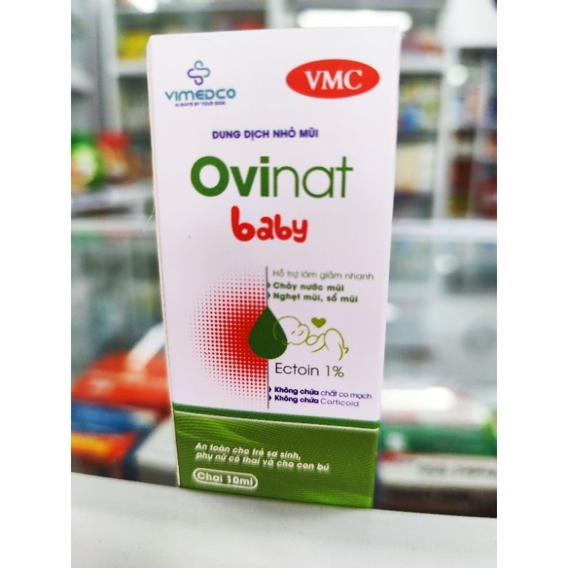 Dung dịch nhỏ mũi Ovinat baby làm giảm nhanh triệu chứng chảy nước mũi,nghẹt mũi.