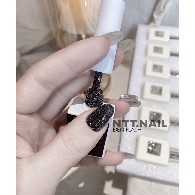 [phụ kiện nail chính hãng] sơn đen nhũ flash ánh bạc mã mới