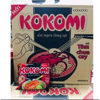 sỉ thùng 20 gói mì tôm kokomi thơm ngon đậm vị chua cay mỗi gói 65gr