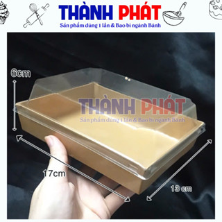  50 Hộp giấy 1317 nâu đựng bánh ngọt - Hộp CL1317 nâu đựng trái cây - Hộp giấy đựng thức ăn mang đi 