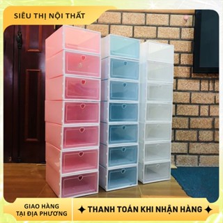 Hộp Nhựa Đựng Giày Nắp Nhựa Cứng Kệ Để Giày Dép Trong Suốt Chịu Lực Lớn Hiện Đại Chống Bụi Tiện Lợi
