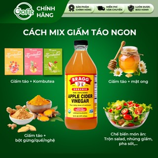 Giấm Táo Hữu Cơ Bragg Organic Mỹ 473ml, 946ml – Có Giấm Cái Hỗ Trợ Giảm Cân, Detox Cơ Thể Gofit Mart