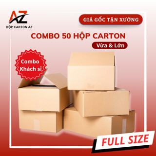 [Vừa + Lớn] Combo 50 hộp carton size Vừa & Lớn giá xưởng - Hộp Carton AZ