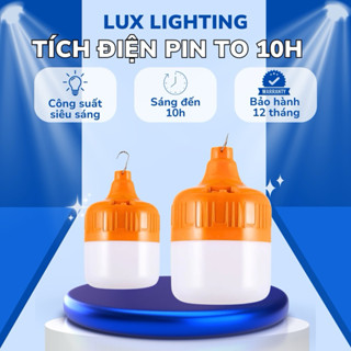 Bóng Đèn Tích Điện 200W 2 PIN TO SÁNG 8h - 10h ,bóng đèn led tích điện đa năng , siêu tiện lợi.