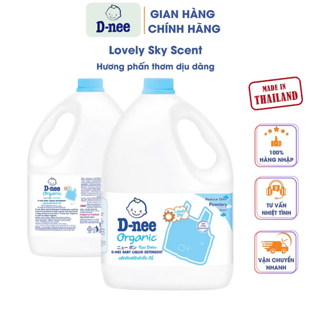 Nước giặt quần áo D-nee - Yellow Moon - Lovely Sky- Organic Aloe Vera- Honey Star 3000ML