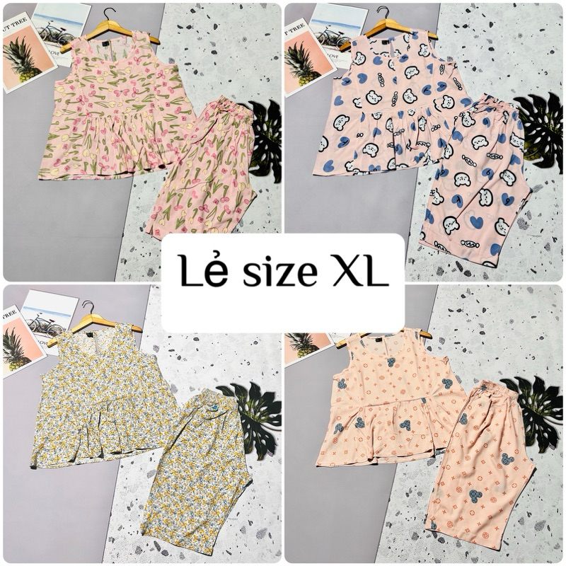 đồ bộ tole lanh lửng sát nách size xl