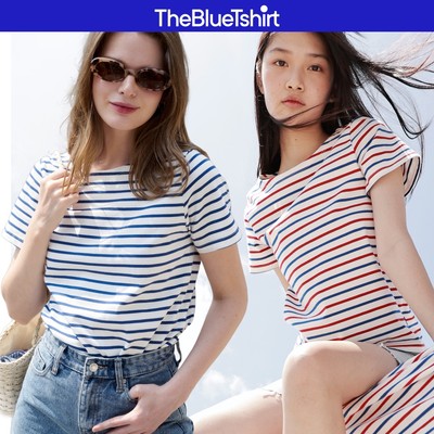 TheBlueTshirt - Áo thun tay ngắn hoạ tiết sọc nữ - Number 6 Short Sleeve - Signature Stripe Premium Cotton