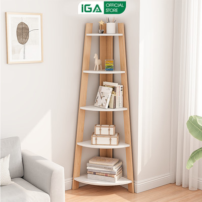 Kệ góc hình thang kệ để đồ trang trí nội thất gỗ MDF phủ melamine thương hiệu IGA