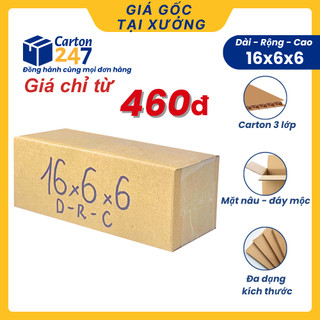  16x6x6 COMBO 100 Hộp giấy carton hộp đóng hàng phụ kiện mỹ phẩm giá rẻ - Carton 247 