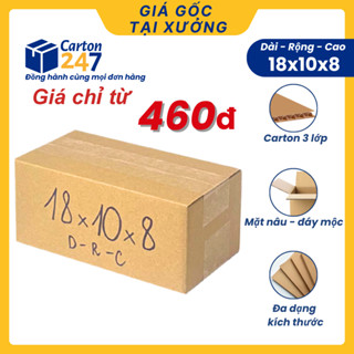 18x10x8 COMBO 100 Hộp carton đóng hàng, hộp giấy đựng hàng giá rẻ - Carton 247