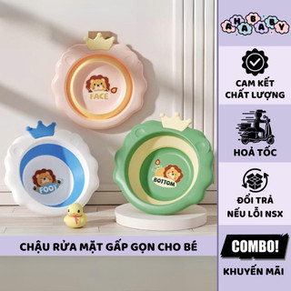 Thau chậu rửa mặt gấp gọn hình vương miện 9BABY đáng yêu cho bé