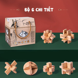 Hot trend_Bộ Đồ Chơi Khóa Khổng Minh Khóa Lỗ Ban 06 Món Thách Thức Mọi Lứa Tuổi